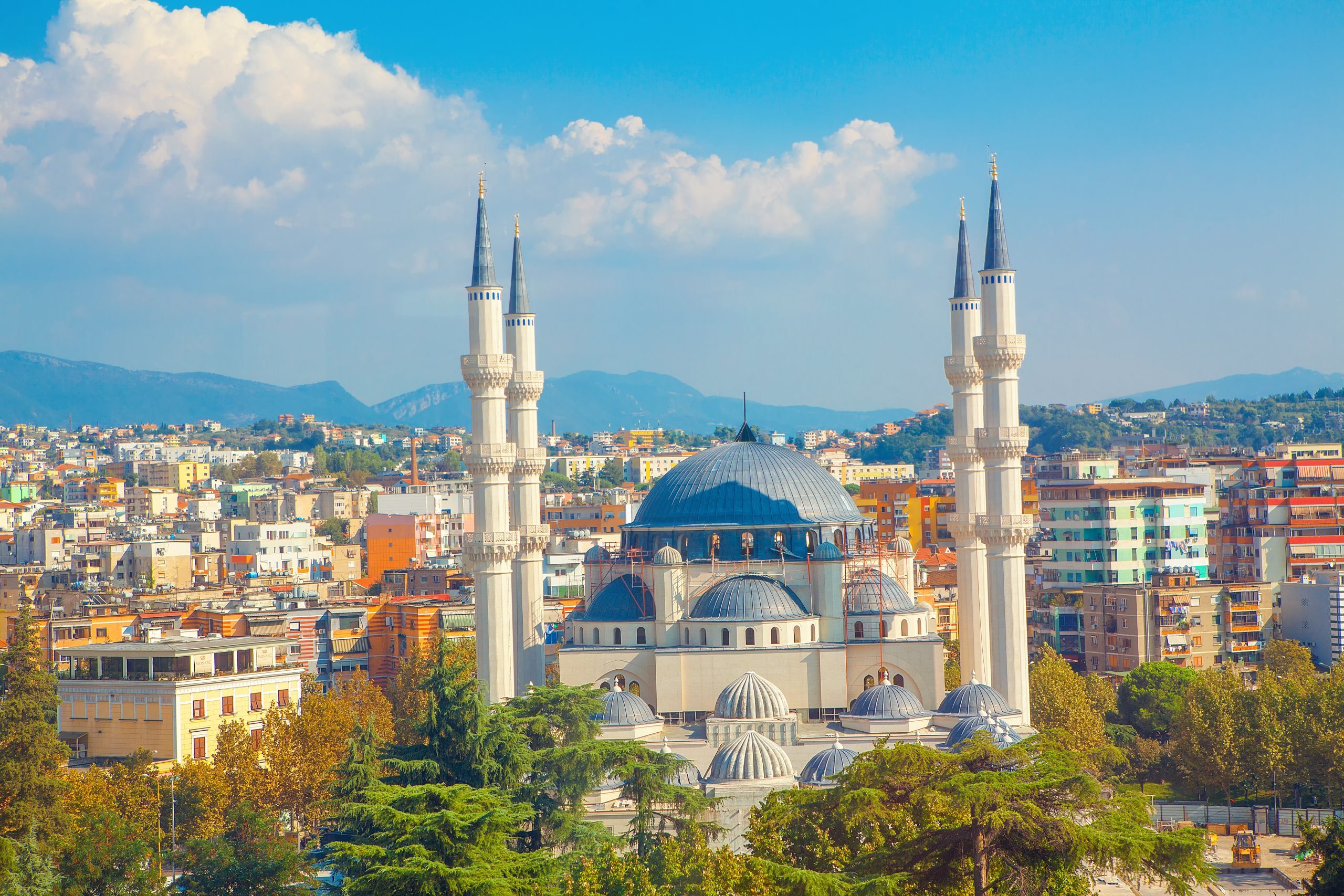 The Grand Mosque in Tirana, one of the city's newest and largest religious buildings.
