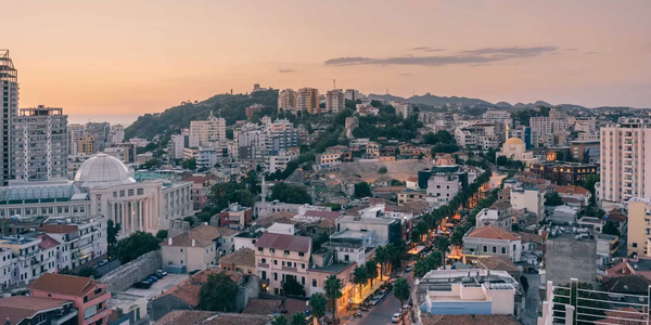 A view of Durres, where historic and modern buildings create a unique contrast.