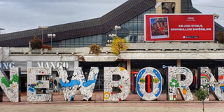 The iconic Newborn Monument in Prishtina, symbolizing Kosovo’s independence. The artwork is repainted every year with different themes, reflecting the country’s evolving identity.