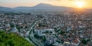 A stunning sunset view over the city of Prizren