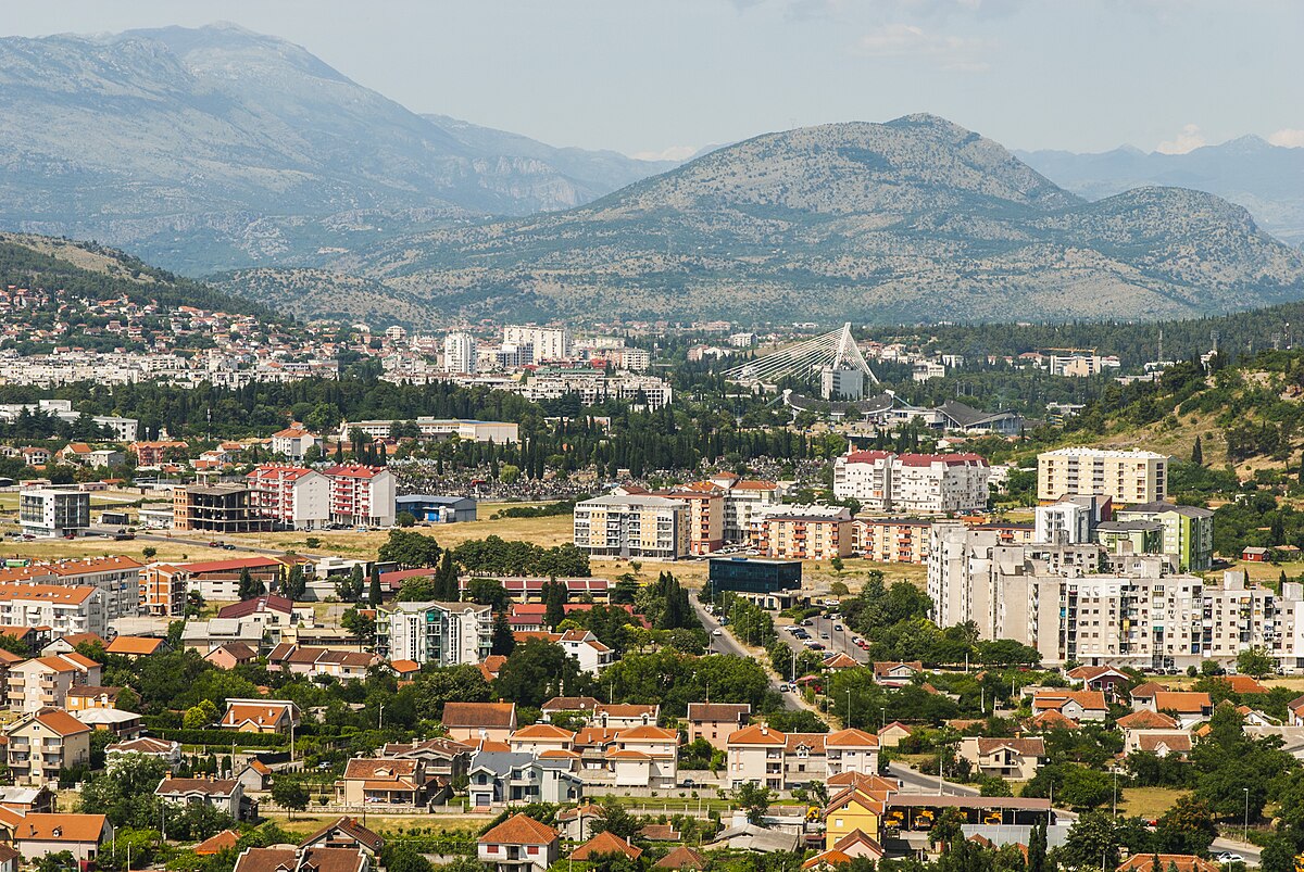 Arial view of Podgorica