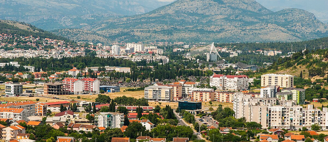 Arial view of Podgorica