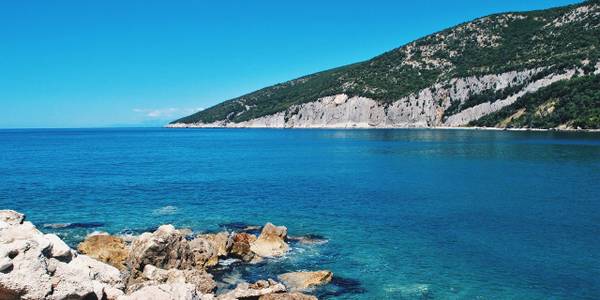 Crystal-clear waters and rocky coastline in Ulcinj, perfect for a peaceful swim.