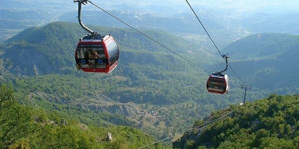 The Dajti Cable Car in Tirana offers stunning views of the mountain and the city.